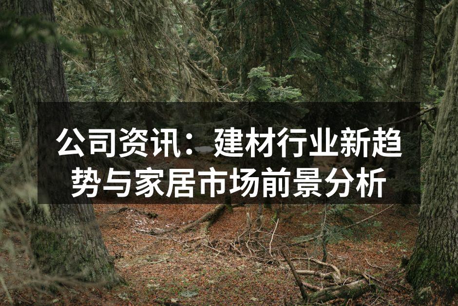 公司资讯:建材行业新趋势与家居市场前景分析
